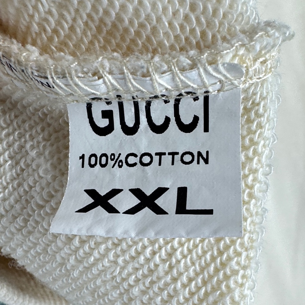 Gucci Cream Pullover Hoodie with Green and Red Stripe Logo - Picture 4 of 11